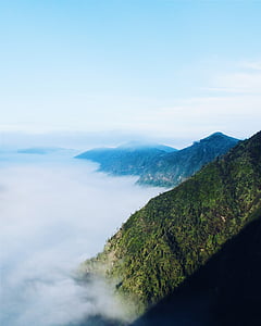 white, clouds, mountain, peak, photography, cloud, cloud forest
