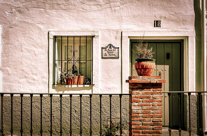 Andalusia, huset, Spania, arkitektur, døren, gamle, vinduet