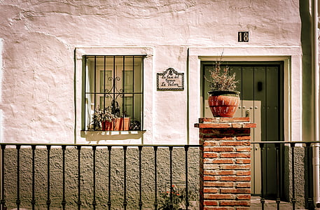 Andalusia, Casa, Spagna, architettura, porta, vecchio, finestra