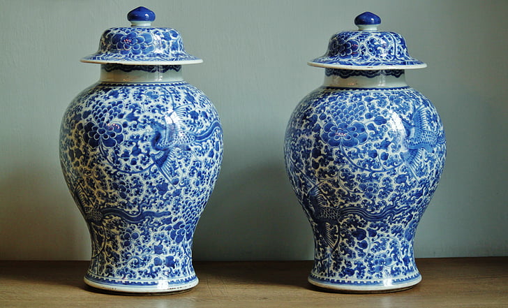vaser, porcelæn vaser, Ming vaser, container, keramik, Deco, lakeret