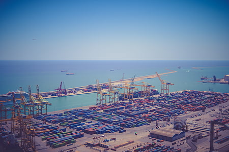 business, containers, cranes, harbor, harbour, port, sea