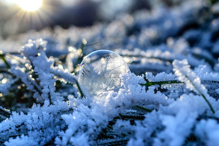 Seifenblase, gefroren, Frozen bubble, Blase, Kälte, Winter, Kugel