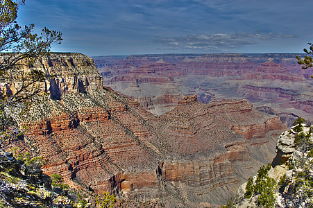 USA, Spojené štáty americké, Grand canyon, prírodný park, Horizon, modrá, Sky