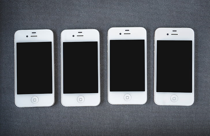 smartphone, Collage, mobiele, telefoon wit, iPhone, technologie, weergeven