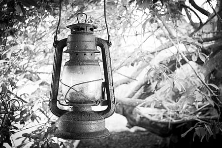 Leuchtturm, alt, rostige, Lampe, schwarz / weiß, alten Straßenlaterne, leitendes Licht