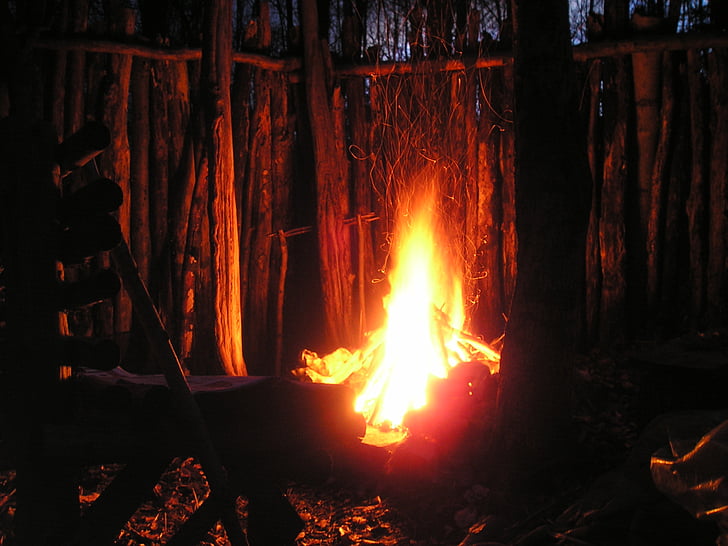 fire, flame, barbecue, campfire, embers, glow, burn