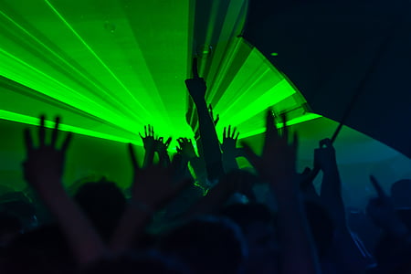 festa, luzes, música, à noite, Clube, clube nocturno, diversão do laser