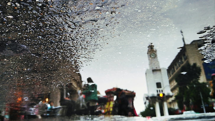 reflectie, Straat, China, water, de bell tower