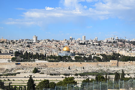 耶路撒冷, 圆顶, 城市, 全景, 城市的全景图, 视图, 建筑