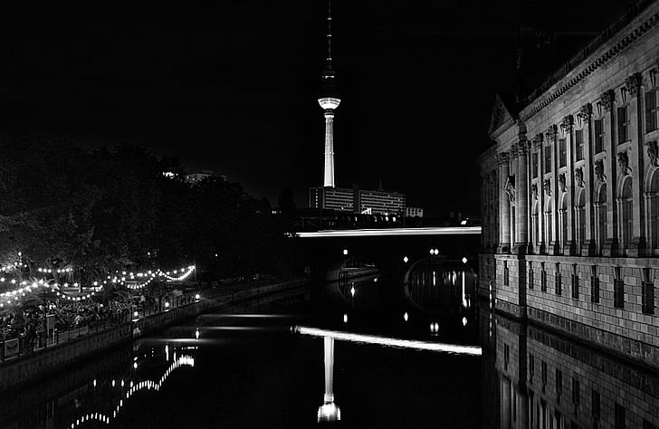 Alexanderplatz, arquitetura, Berlim, ponte, edifício, capital, cidade