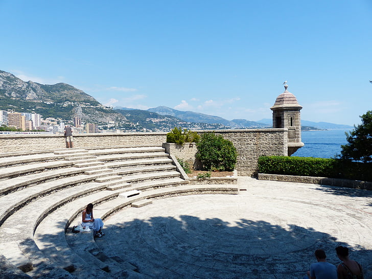 Monako, Fort antoine, Twierdza, Antoine, Teatr na świeżym powietrzu, amfiteatr, cały teatr