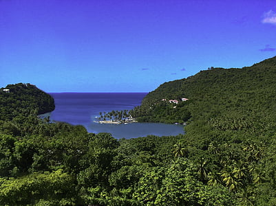 Karibi, rezervirana, narave, morje, Marigot bay, St lucia