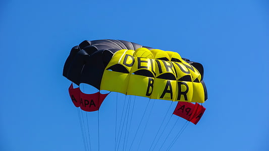 парашут, парапланеризъм, балон, цветове, небе, спорт, дейност