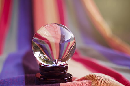 ball, glass, about, reflection, mirroring, colorful, fortune telling