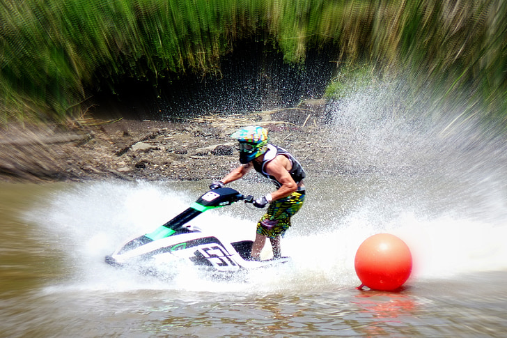 jetski, splash, water splashes, water, play, speed, race
