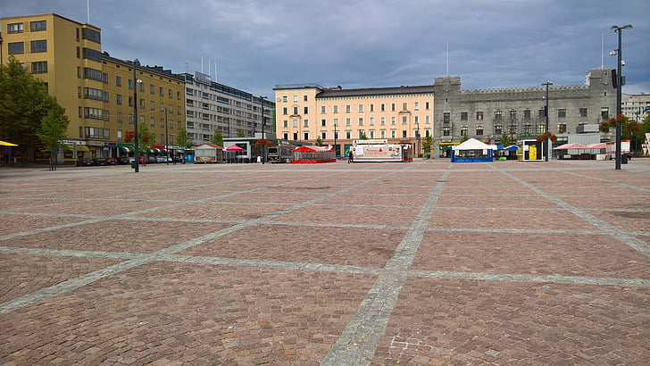 Tržní náměstí, Bay, Finština, město, trh, střed
