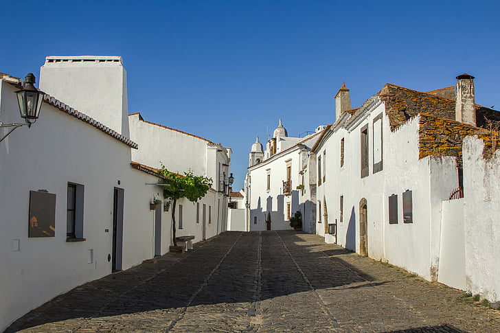Architektura, budynki, Ulica, Monsaraz, Portugalia, Miasto, kultur