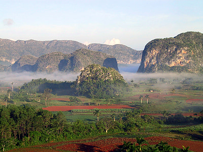 Kuba, köd, hegyi táj, természet, mezőgazdaság, Hill, hegyi