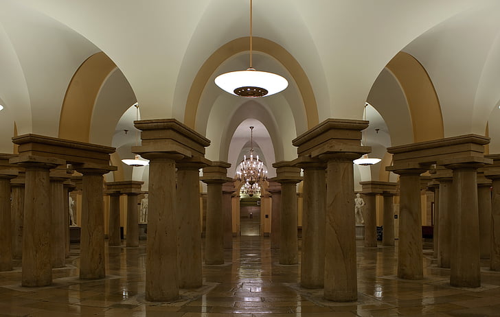 Washington dc, Capitol bygningen, innsiden, interiør, kolonner, tre, innredning