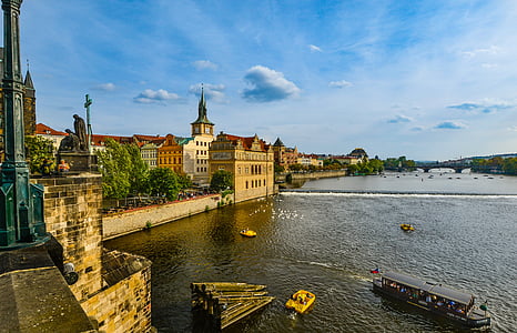 Prague, relaxamento, ponte, Tcheco, República, Vltava, Charles