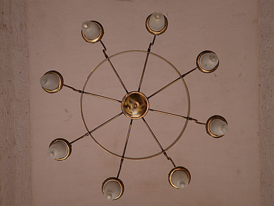 plafondlamp, kandelaar, licht, lampen
