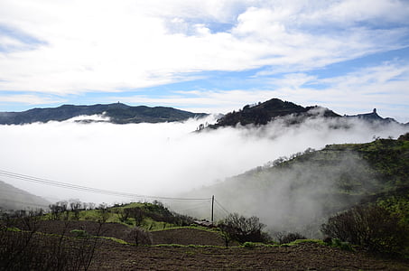 Gran canaria, Canary, Tây Ban Nha, sương mù, sương mù, ngọn đồi
