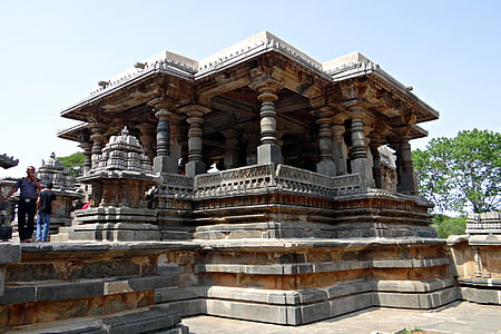templet, kedareshwara, hinduiska, halebidu, Ulrikas arkitektur, religion, halebeedu