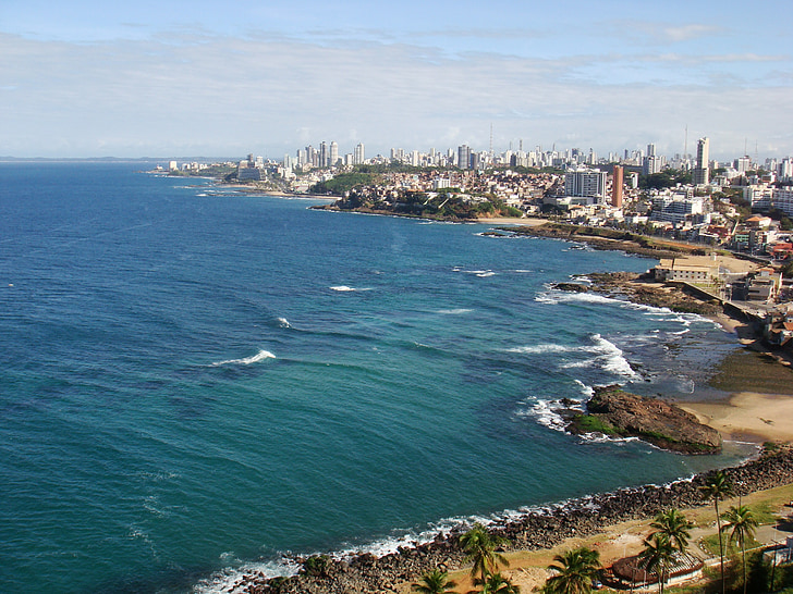 Salvador, Orla, rivière-Rouge, mer, littoral, plage, paysage urbain