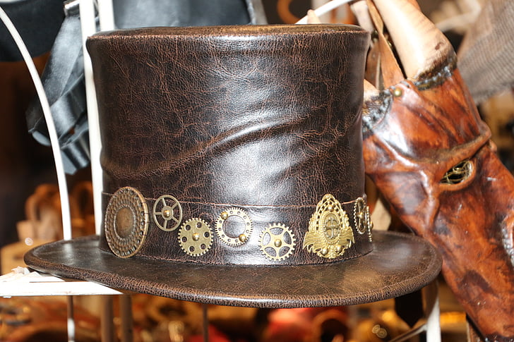 steampunk, hat, topper, no people, day, indoors, close-up