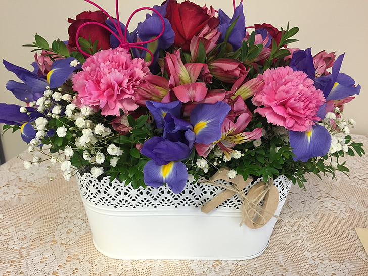 blomster, omdrejningspunktet, dekoration, 70, fødselsdag, buket, blomst