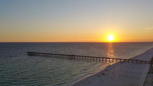 matahari terbenam, Panama city beach, Teluk Meksiko, perjalanan, damai, surga, alam