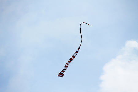 Kite, flygande, vind, spela, Sky, blå, fluga