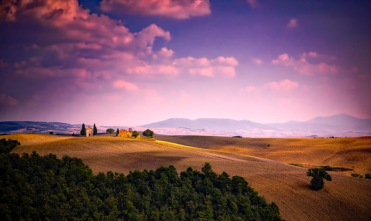 italy, sky, clouds, sunset, dusk, landscape, scenic