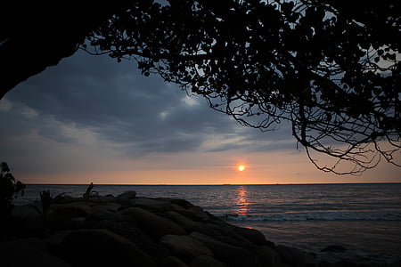 Padang beach, solnedgang, Indonesia, vakker, reise