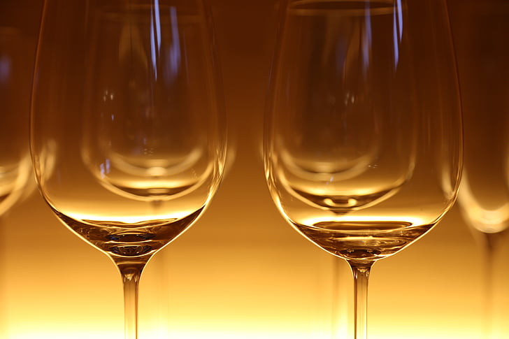 Closeup, foto, twee, wijn, glas, Close-up, alcohol