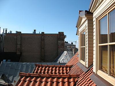 Латвия, Рига, покрив, небе, архитектура, къща, изграждане на екстериора