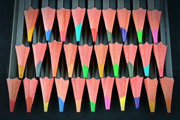 llapis de colors, bolígrafs, color, colors, pintura, llapis de colors, clavilles de fusta