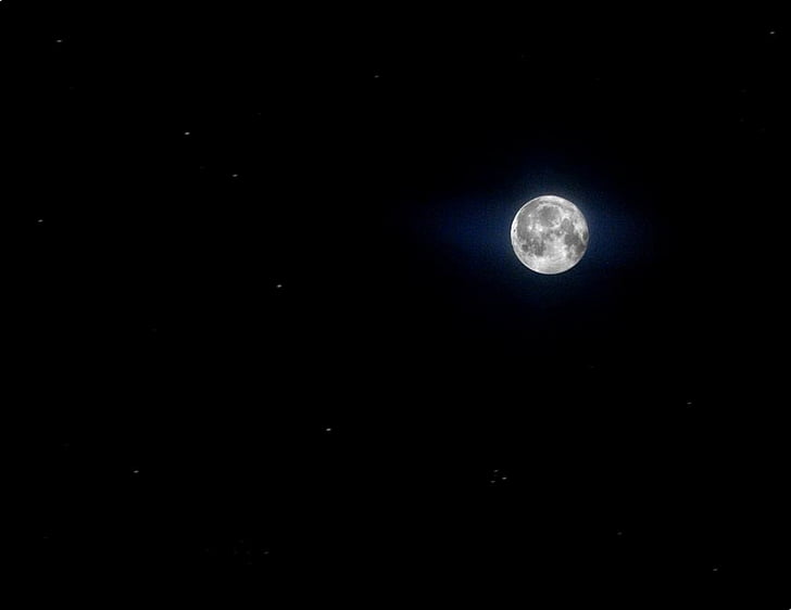 Luna, estrellas, Luna llena, cielo de la noche, noche, cielo, noche