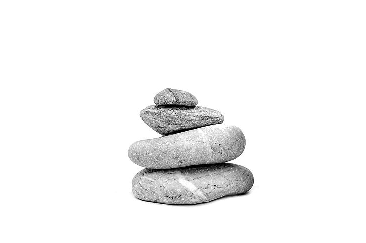 les pedres, pedra, sobre un fons blanc, Zen, meditació, Pau de la ment, pila