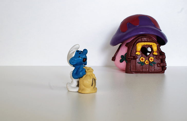 Smurf, Smurfs, Figura, brinquedos, decoração, coletar, azul