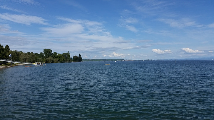l'aigua, vista sobre el llac, cel, v. platja, Llac, natura, Llac de Constança