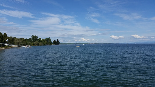 vode, pogledom na jezero, nebo, plaža, jezero, priroda, Bodensko jezero