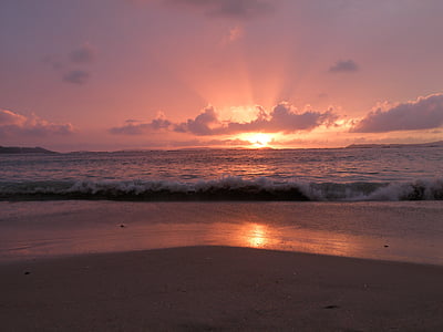 Beach, havet, Sunset, Sky, skyer, Costa, Ocean