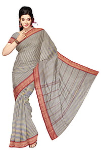 Sari, indiska kläder, mode, Silk, klänning, kvinna, modell