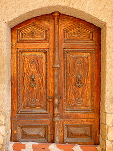 dvere, drevo, hnedá, Staroveké