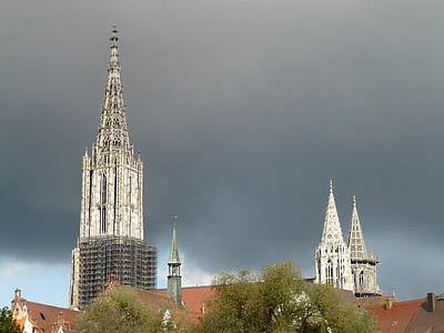 Ulms katedral, bygge, Münster, Ulm, kirke, Dom, tårn