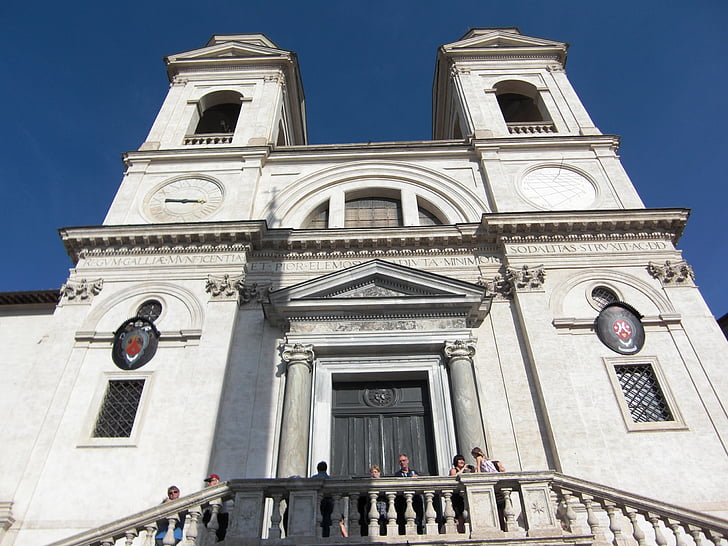 Řím, Itálie, Španělské schody, Santissima trinita dei monti, kostel, budova, Architektura