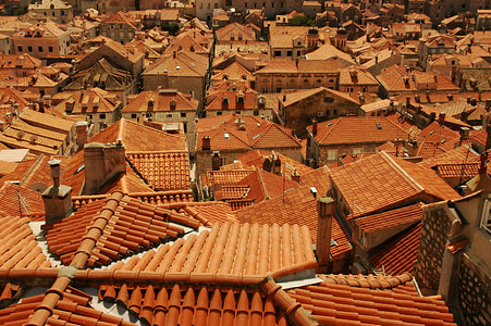 the roofs, tiles, red, tile, urban general views, architecture, monuments