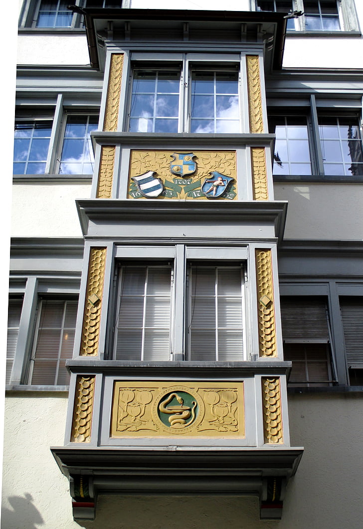 architecture, building, bay window, decorated, historically, old town, st gallen