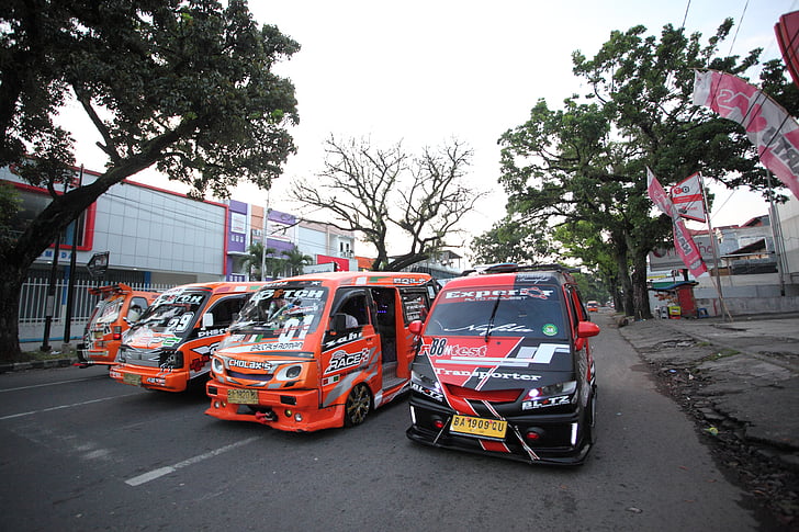 Padang, Verejná doprava, Indonézia, auto modifikácie, pôvodný, závod, unikátne